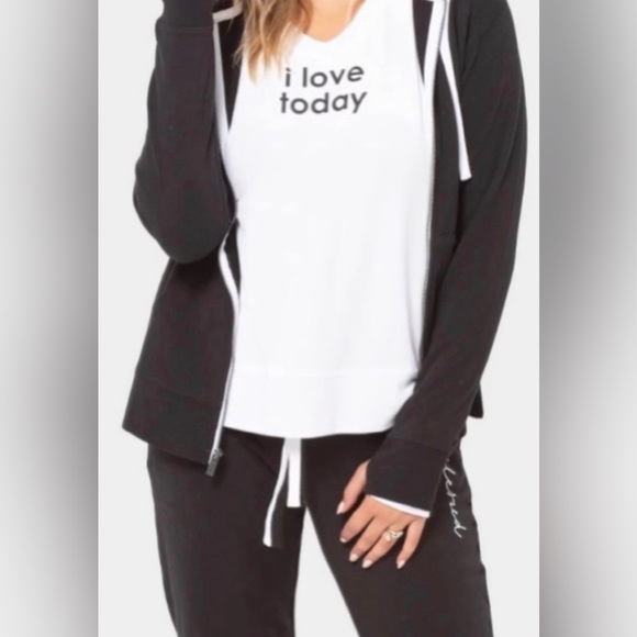 Peace Love World - Cotton - Heather Gray - Zip Up Sweatshirt Hoodie - 1X - Picture 4 of 10